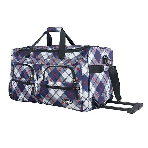 Olympia 22-Inch Rolling Duffel Bag with Shoulder Straps - Multi