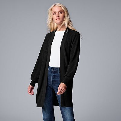 Women s Simply Vera Vera Wang Pointelle Mid Length Cardigan