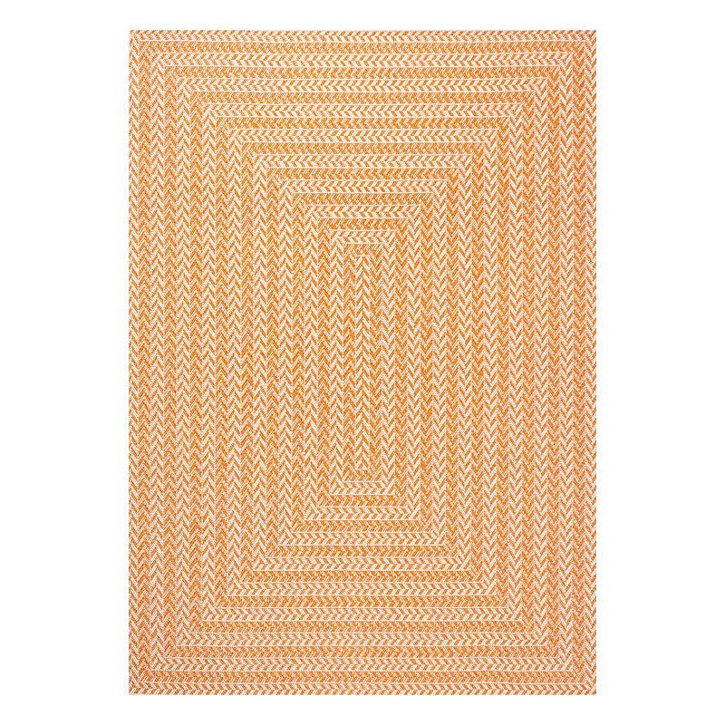 Chevron Indoor/Outdoor Rug, Orange, 8X10 Ft