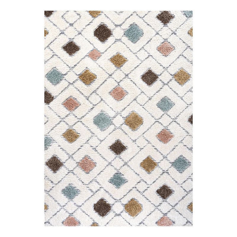 Astrid Retro Trellis High-Low Area Rug