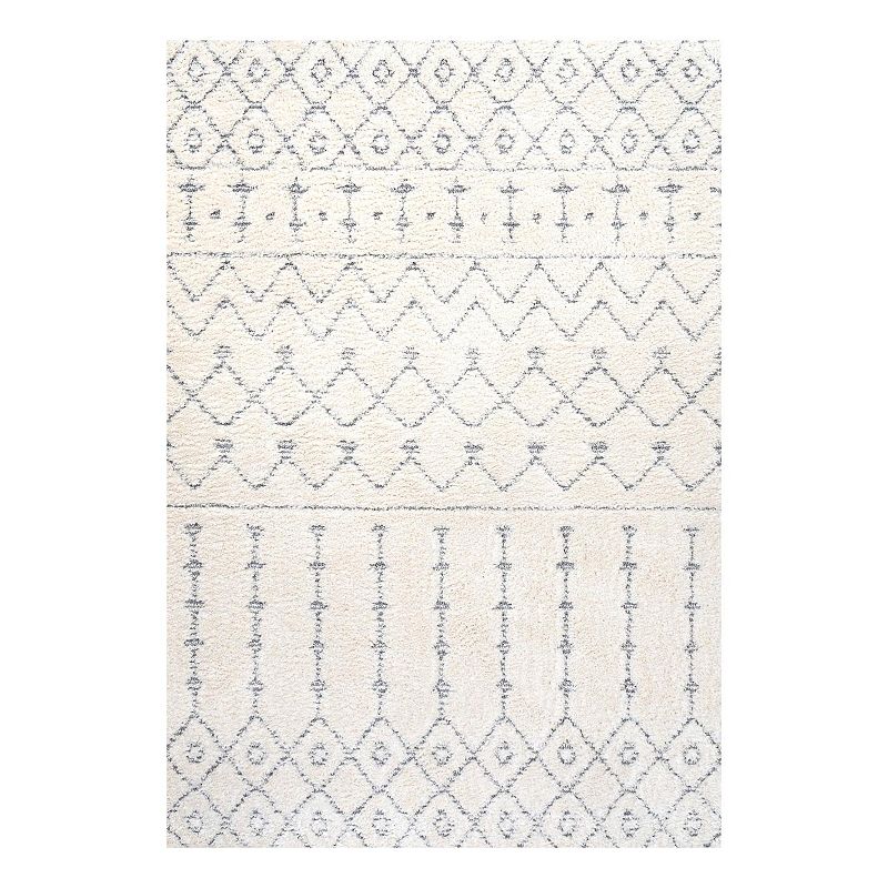 Pia Plush Carved Multi Rug, White, 8X10 Ft