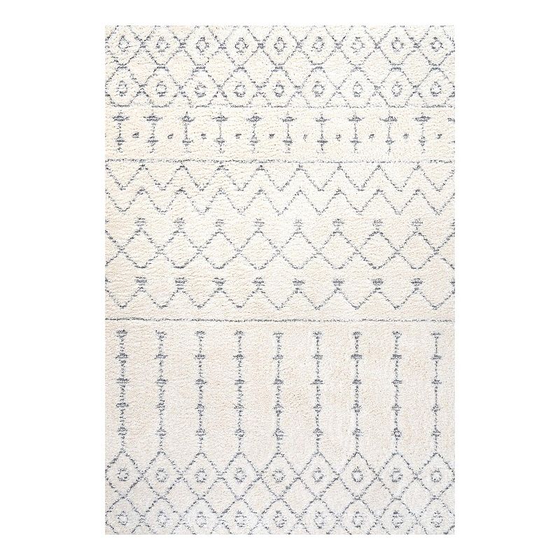 Pia Plush Carved Multi Rug, White, 8X10 Ft