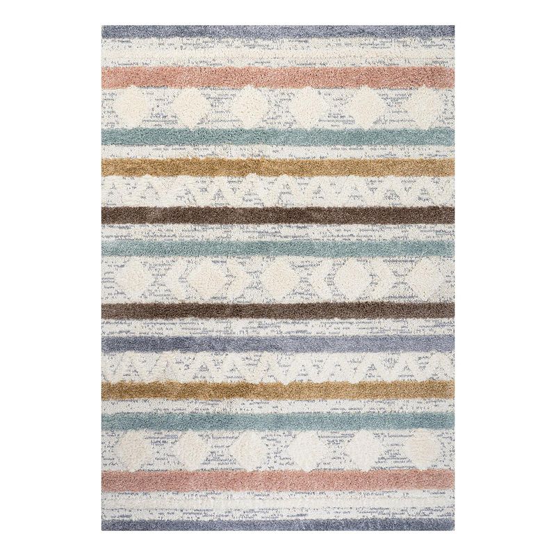 Faiza High-Low Multi Rug, Multicolor, 5X8 Ft
