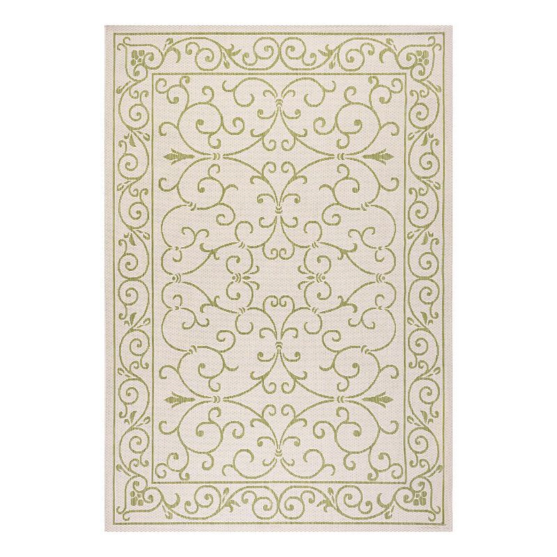 Charl Indoor/Outdoor Rug, Beig/Green, 9X12 Ft