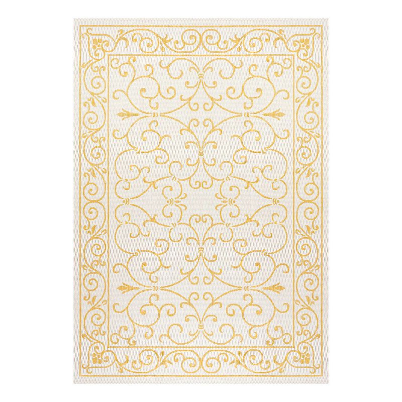 Charl Indoor/Outdoor Rug, Yellow, 9X12 Ft