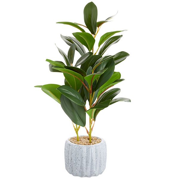 Juvale Artificial Plant with Grey Cement Planter Pot (3.1 x 3.1 x 11.8