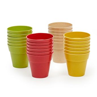 24 Pack Small Plastic Plant Pots for Flowers and Succulents, Gardening Supplies (4 Colors, 1.5 x 2.3 In)