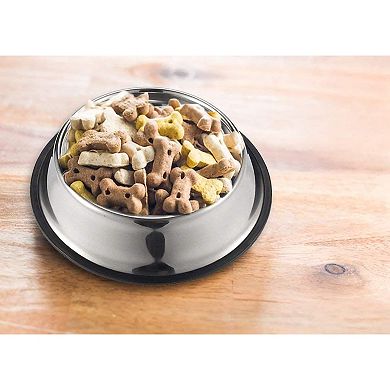Juvale Set of 2 Large Stainless Steel Dog Bowls Pet Food Water Dish, 10-inch