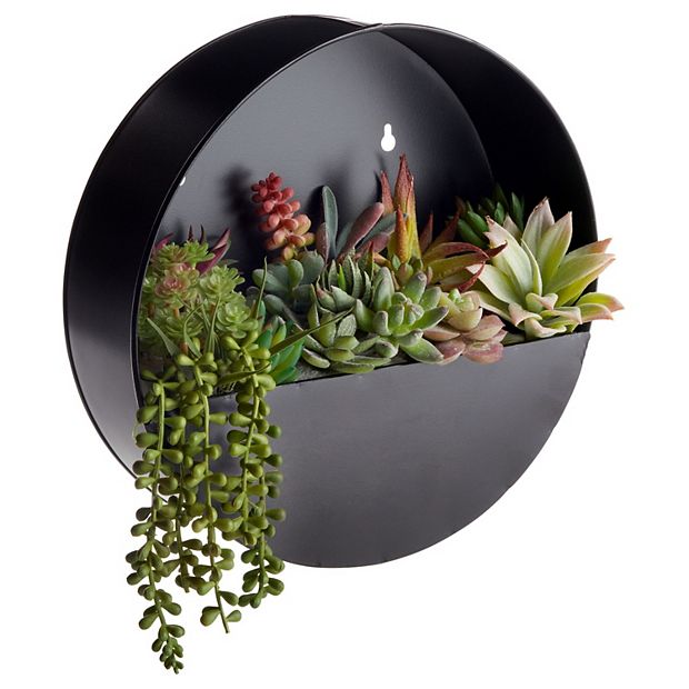 Metal Hanging Planter, Galvanized Planters for Wall (12 x 3.6 In)