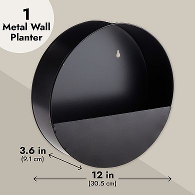 Metal Hanging Planter, Galvanized Planters for Wall (12 x 3.6 In)