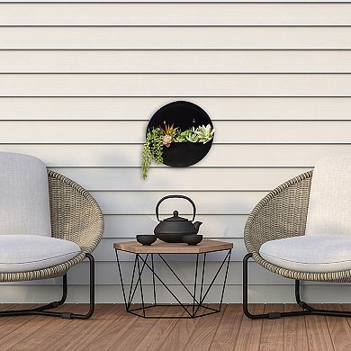 Metal Hanging Planter, Galvanized Planters for Wall (12 x 3.6 In)