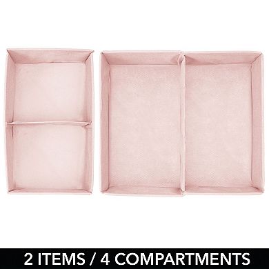 mDesign Fabric Nursery Drawer Divider Organizers - 4 Pack