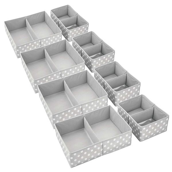 mDesign Fabric Nursery Drawer Divider Organizers - 4 Pack