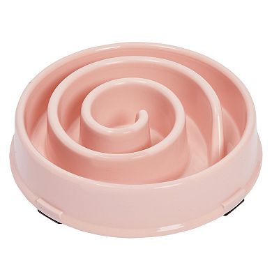 2 Pack Interactive Spiral Dog Bowl, Slow Feeder Pet Dish Anti-Choke, Pink, Green