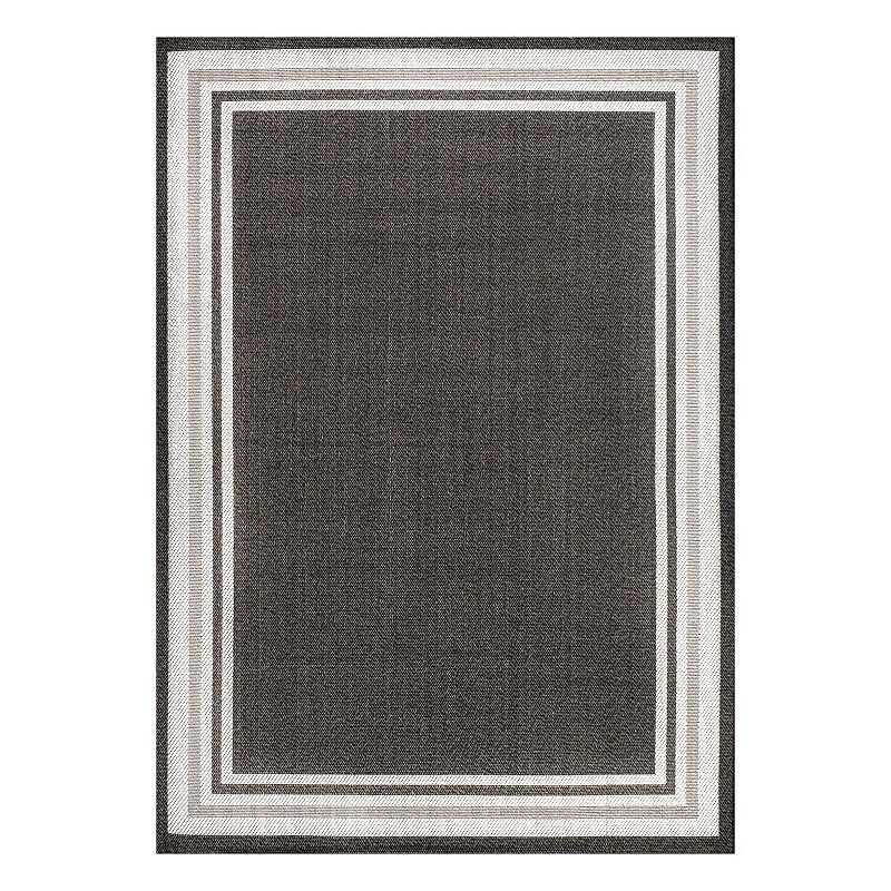 James Indoor/Outdoor Rug, Black, 8X10 Ft