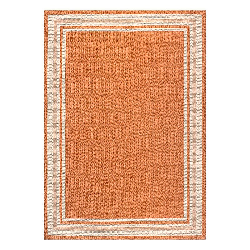 James Indoor/Outdoor Rug, Orange, 8X10 Ft