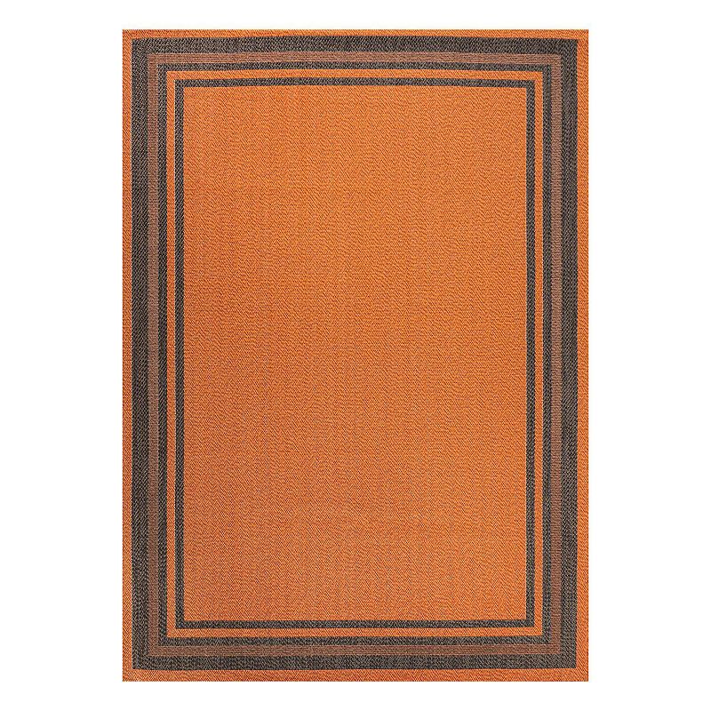 James Indoor/Outdoor Rug, Orange, 8X10 Ft