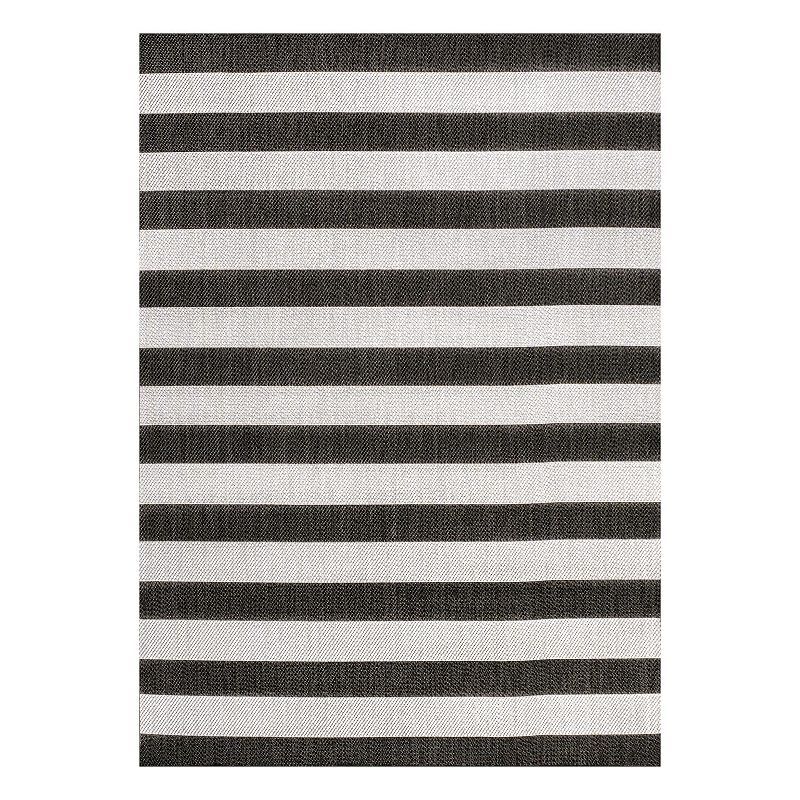 Negril Indoor/Outdoor Rug, Black, 8X10 Ft