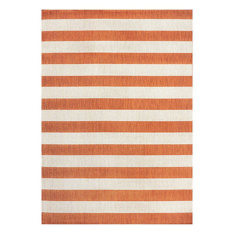 Negril Indoor/Outdoor Rug, Orange, 8X10 Ft