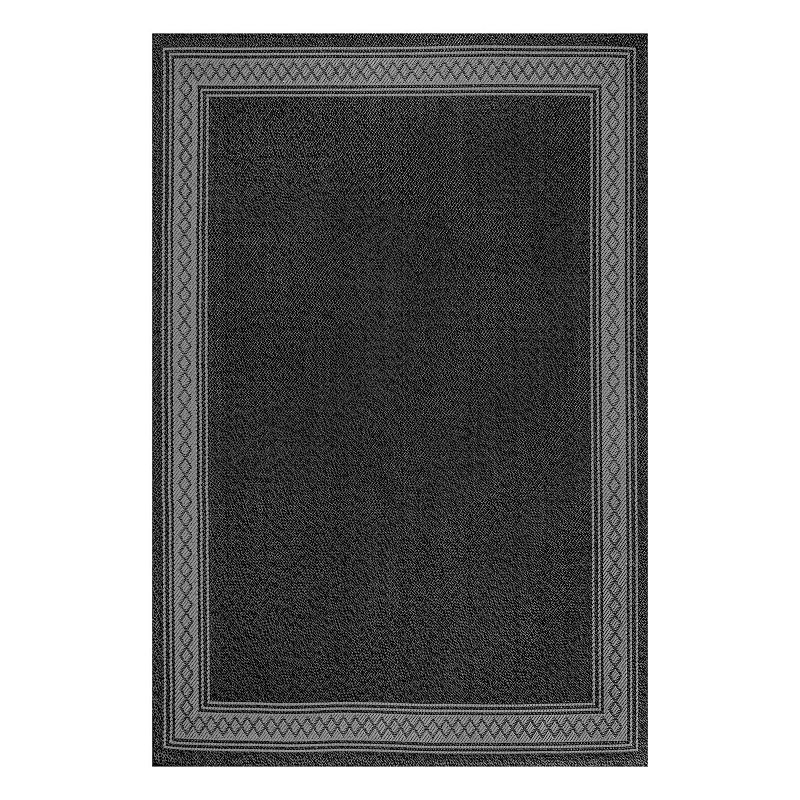 Lucia Indoor/Outdoor Rug, Black, 8X10 Ft