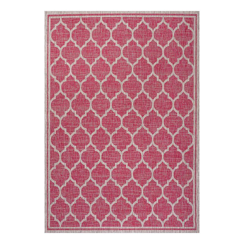 Trellis Indoor/Outdoor Rug, Pink, 9X12 Ft