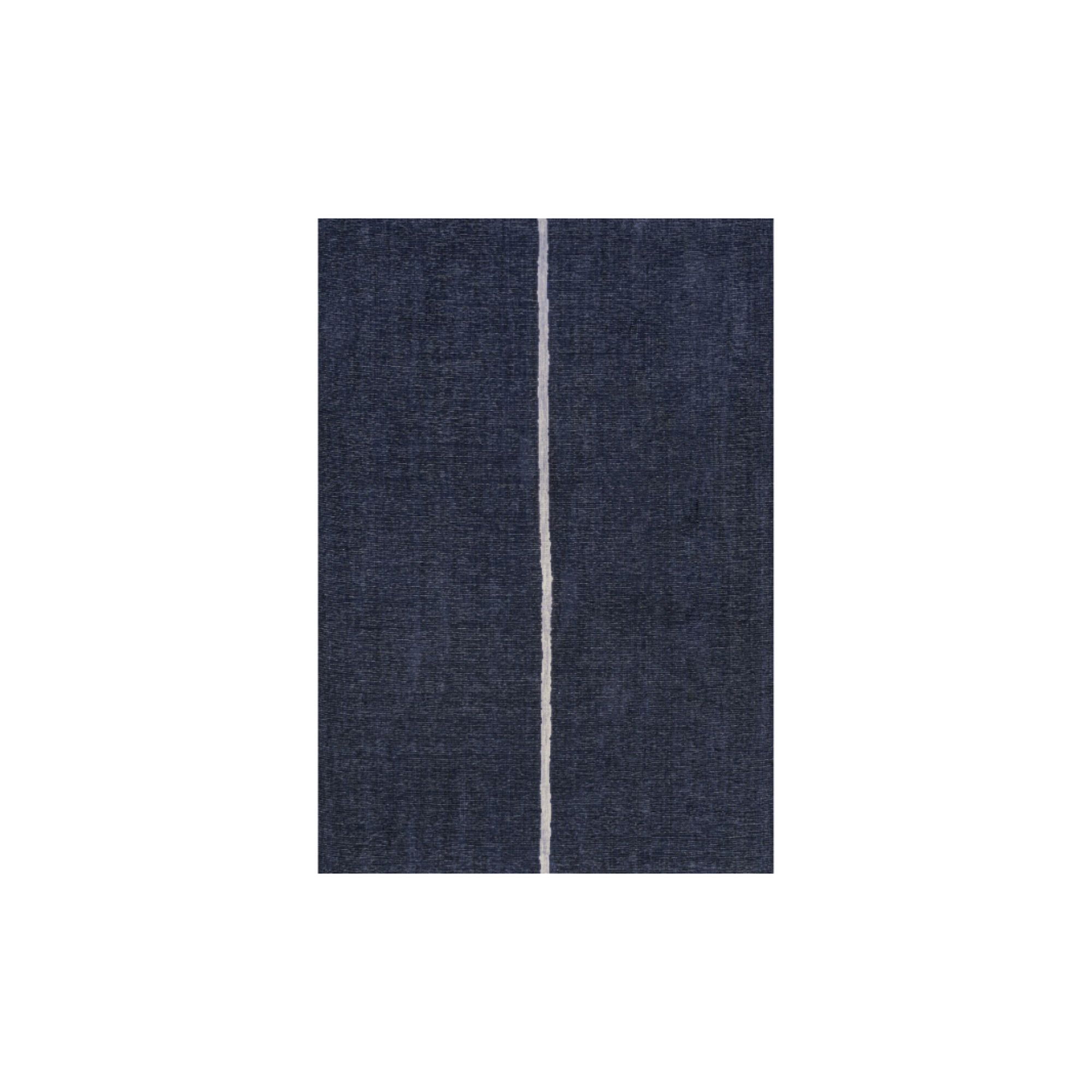 Linja Machine-Washable Rug, Navy Ivory