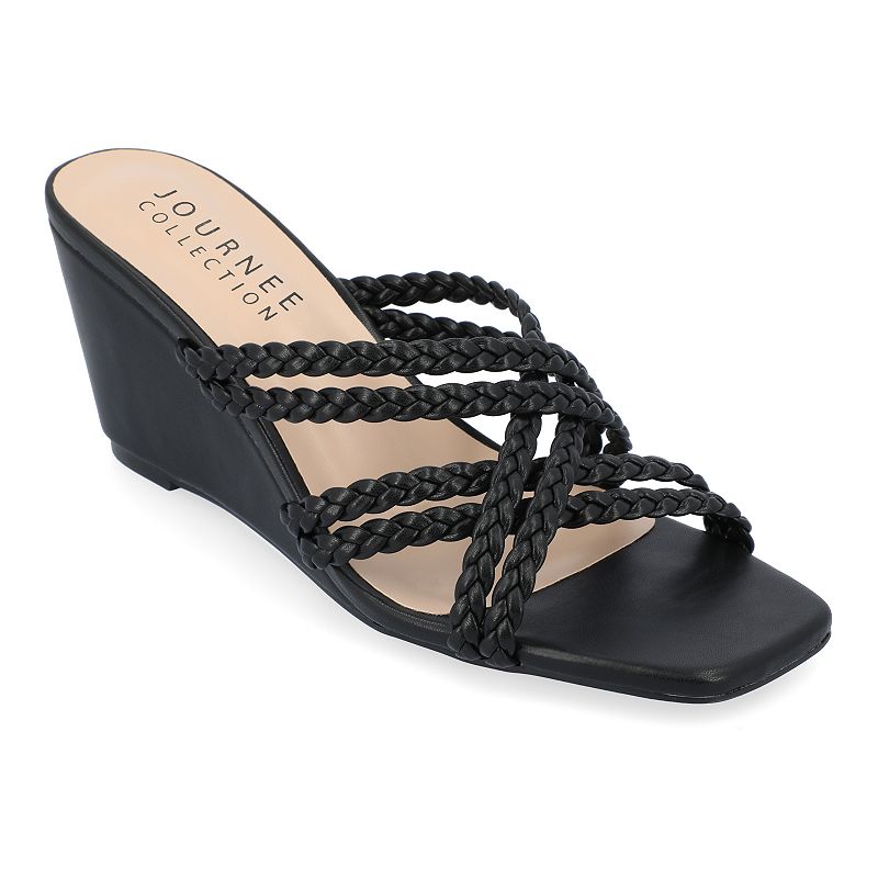 BAYLEN-BLK Journee Collection Baylen Womens Wedge Sandals, Si sku BAYLEN-BLK