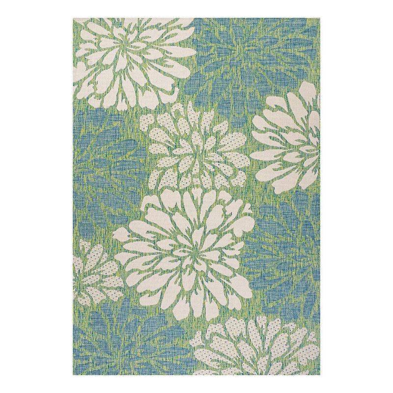 Zinnia Indoor/Outdoor Rug, Green, 9X12 Ft