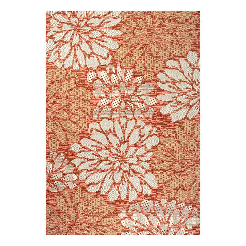 Zinnia Indoor/Outdoor Rug, Orange, 9X12 Ft