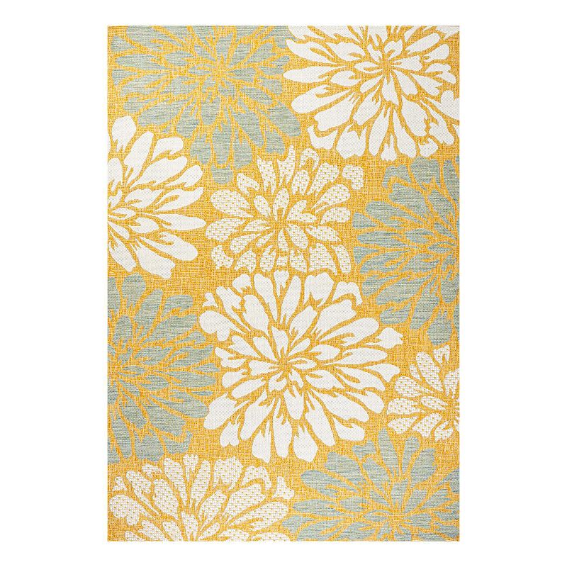 Zinnia Indoor/Outdoor Rug, Yellow, 8X10 Ft
