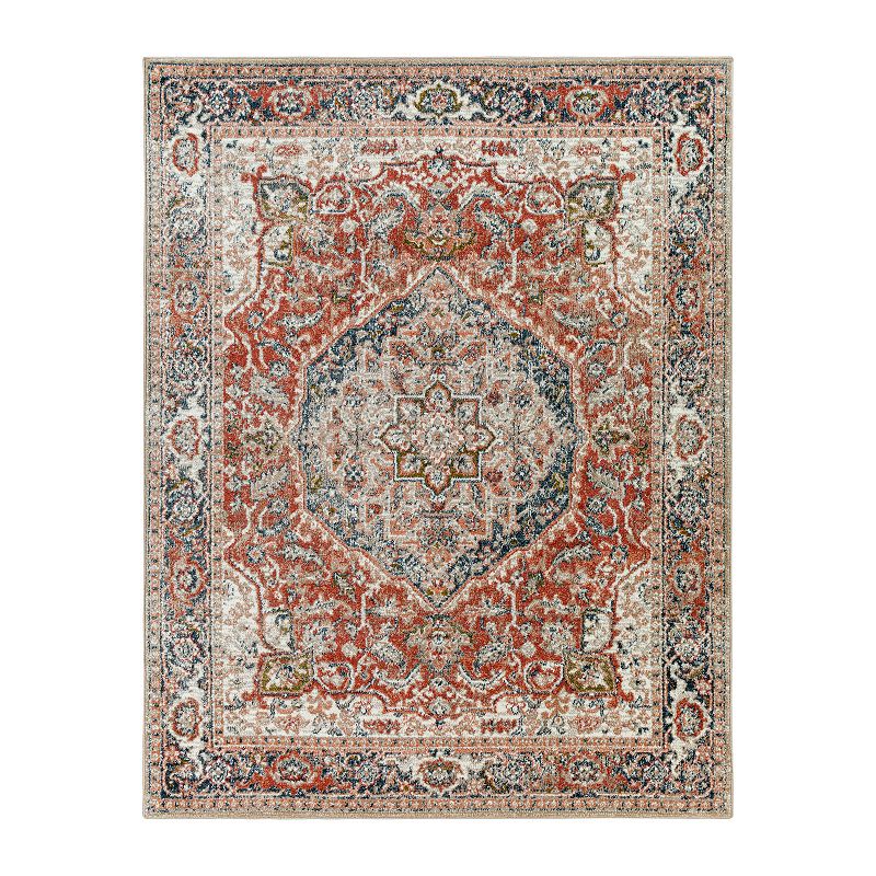 Decor 140 Domani Traditional Area Rug, Red, 5X7 Ft