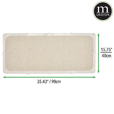 mDesign Large Plastic Loofah Cushioned Suction Bath Mat for Shower or Tub