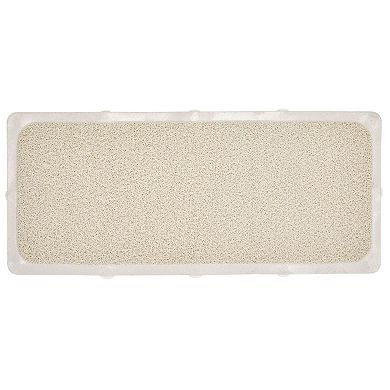 mDesign Large Plastic Loofah Cushioned Suction Bath Mat for Shower or Tub