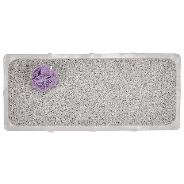 mDesign Large Plastic Loofah Cushioned Suction Bath Mat for Shower or Tub