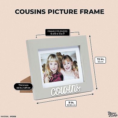 Cousins Picture Frame for 4x6 and 5x7 Inch Photos (Grey, 9 x 0.5 x 7.1 In)