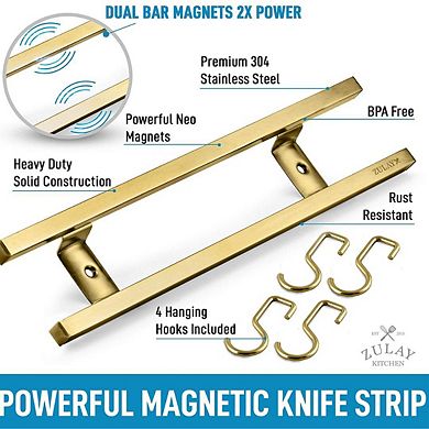 Zulay Kitchen Stainless Steel Magnetic Knife Holder