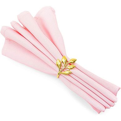 Juvale Leaf Napkin Rings (1.8 Inches, Gold, 12-Pack)