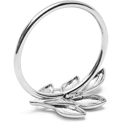 Juvale Metal Leaf Napkin Rings (1.8 Inches, Silver, 12-Pack)
