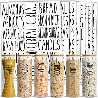 174 pc Bathroom Labels for Containers Make Up Preprinted Vinyl Decal Stickers