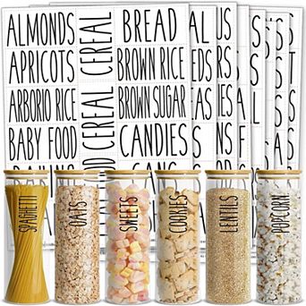 174 pc Bathroom Labels for Containers Make Up Preprinted Vinyl Decal Stickers