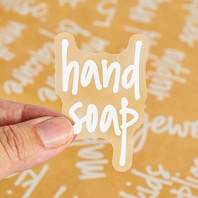 192 Pcs Bathroom Labels for Containers Make Up Preprinted Decal Vinyl Stickers