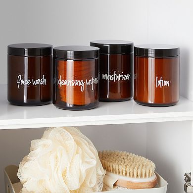 192 Pcs Bathroom Labels for Containers Make Up Preprinted Decal Vinyl Stickers