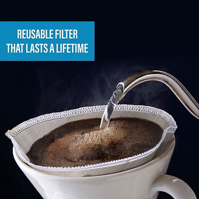 Zulay Kitchen Reusable Pour Over Coffee Filter - Flexible Stainless Steel Mesh