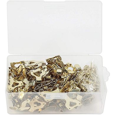 100x Picture Hanger Wall Hooks with Screws for Hanging Heavy Photo Frames 1.3 In