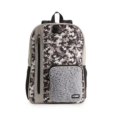 Grey Camo Printed Backpack 2-Piece Set