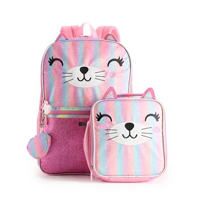Fashion Shiny Kitty Backpack 2-Piece Set
