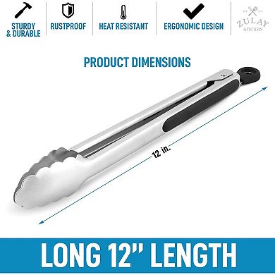 Zulay Kitchen Stainless Steel Tongs