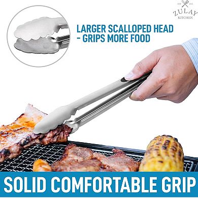 Zulay Kitchen Stainless Steel Tongs