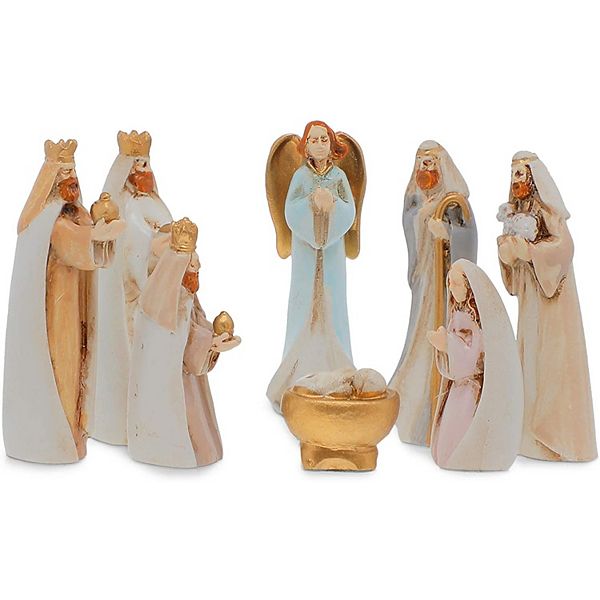 Mini Nativity Scene Figurines, Religious Christmas Decorations (8