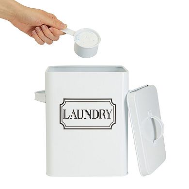 Laundry Detergent Container for Powder, Beads, Pods with Scoop, 9x7x6 In